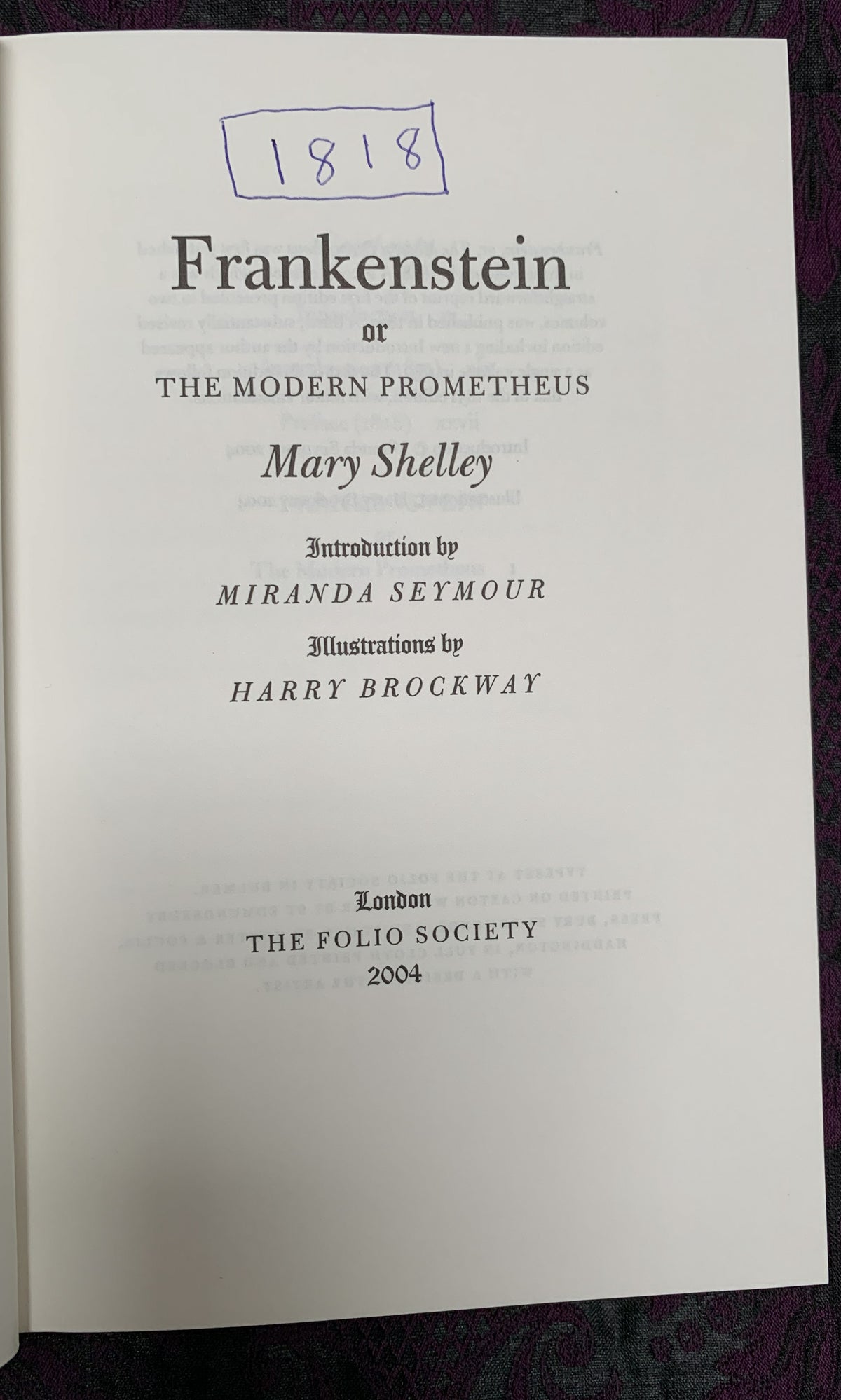 Frankenstein, or The Modern Prometheus