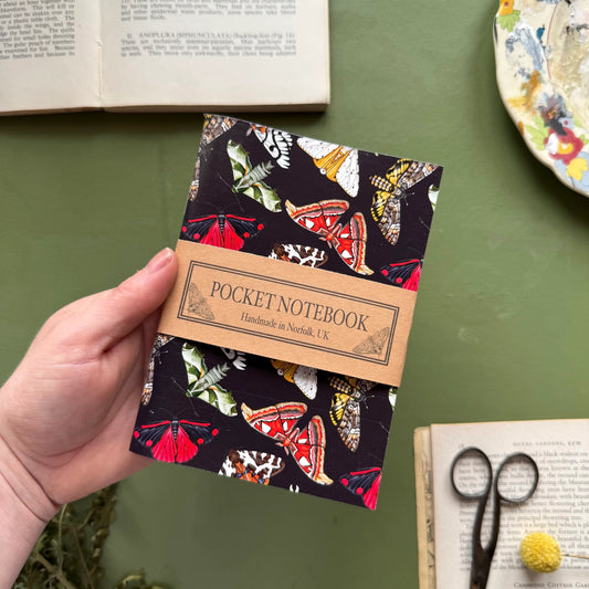 Moths blank pocket notebook